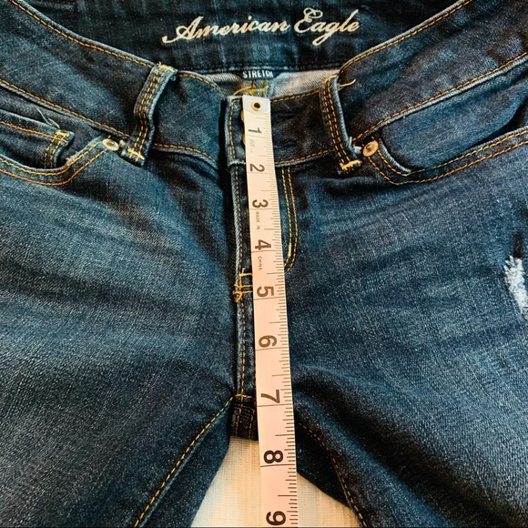 American Eagle Womens Artist Cropped Denim Jeans Size 2 Dark Wash Stretc… - Picture 15 of 16